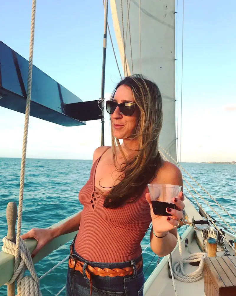 Drinking on a yacht in Key West Florida
